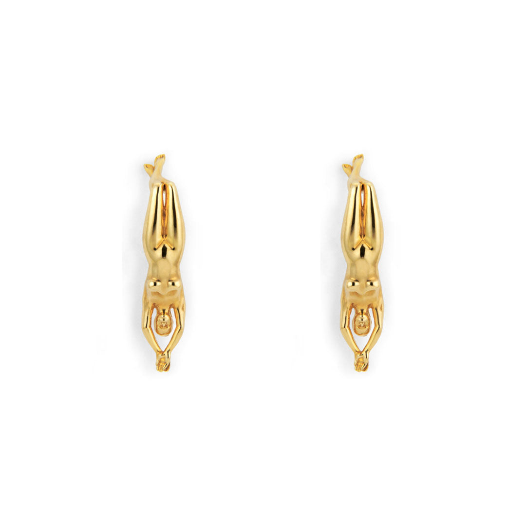 Earrings in 925 silver with 18k gold plating of women's bodies