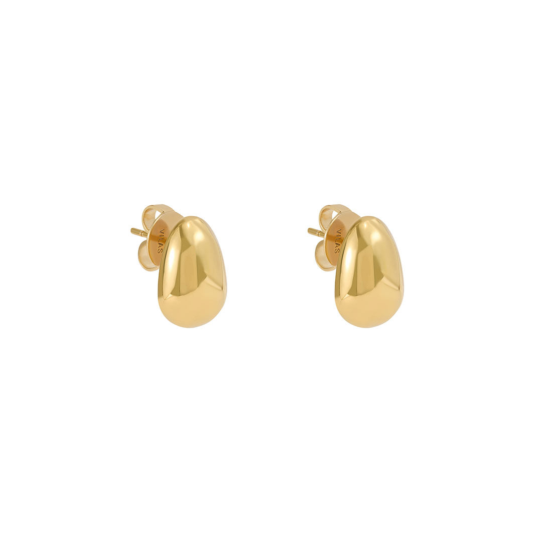 Egg earring in sterling silver with 18k gold plating