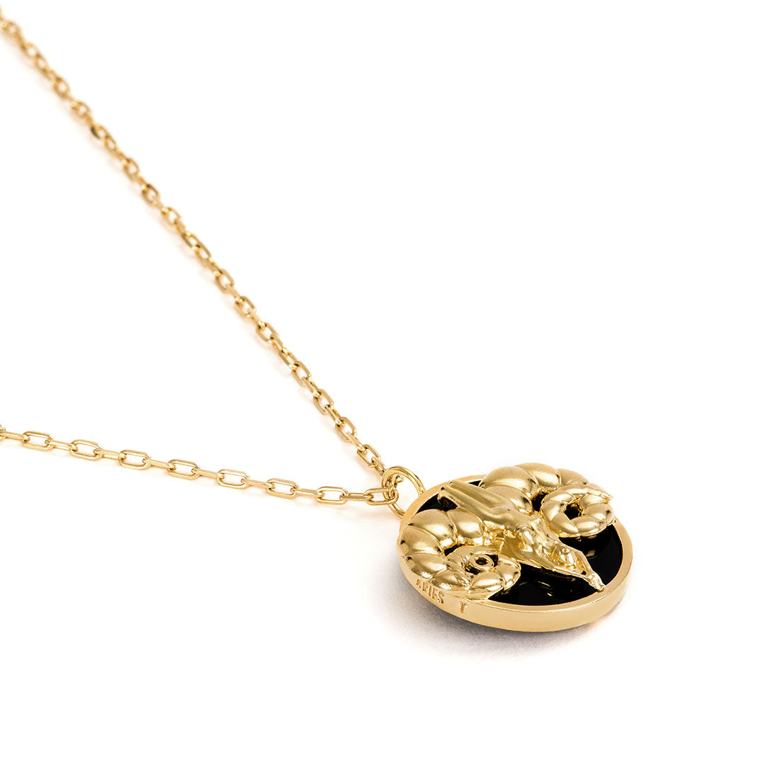 Paola Vilas zodiac necklace of Aries in sterling silver with 18k gold plating