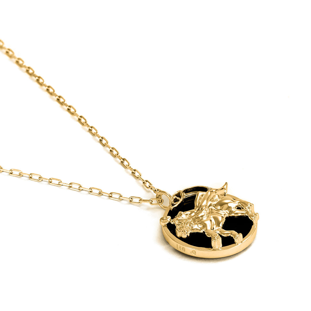Paola Vilas zodiac necklace of Leo in sterling silver with 18k gold plating