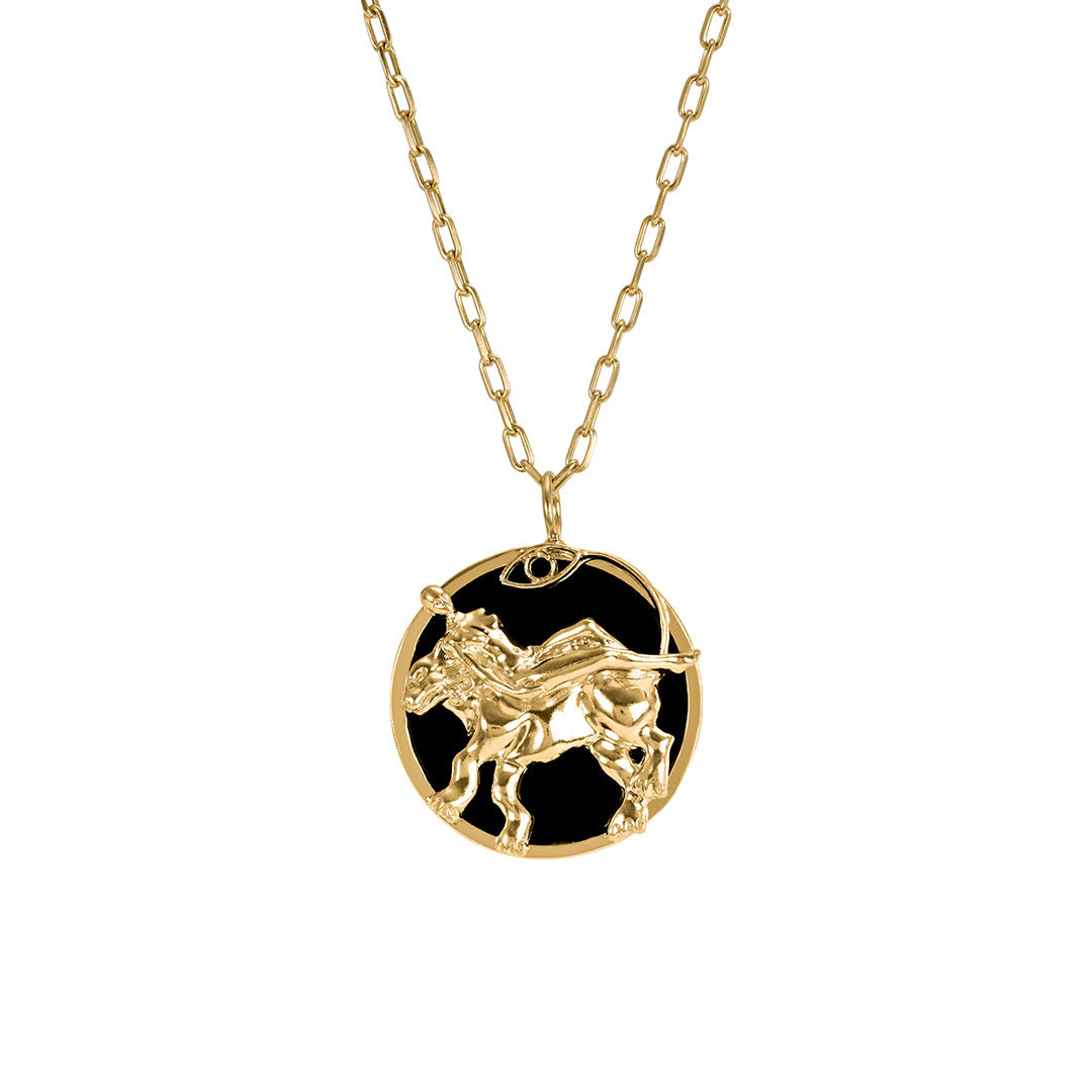 Leo sign necklace in sterling silver with 18k gold plating