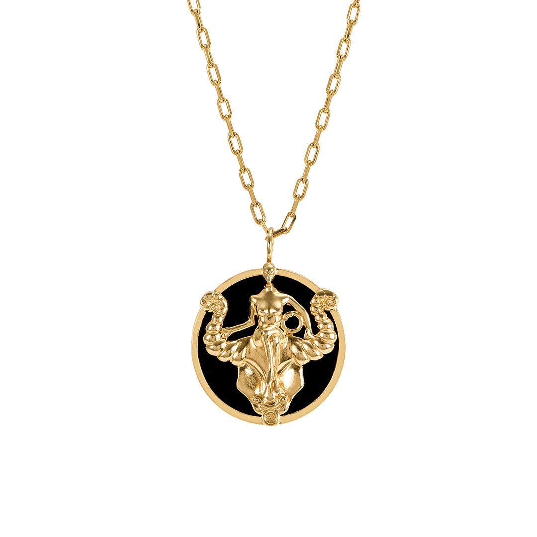 Taurus sign necklace in sterling silver with 18k gold plating