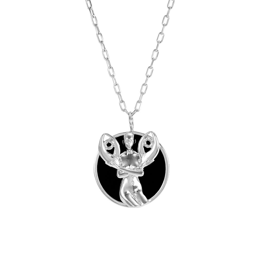 Cancer sign necklace in sterling silver