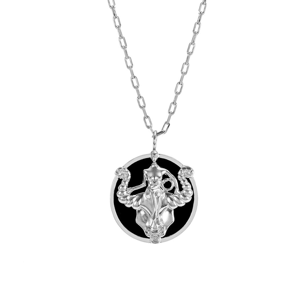 Taurus sign necklace in sterling silver