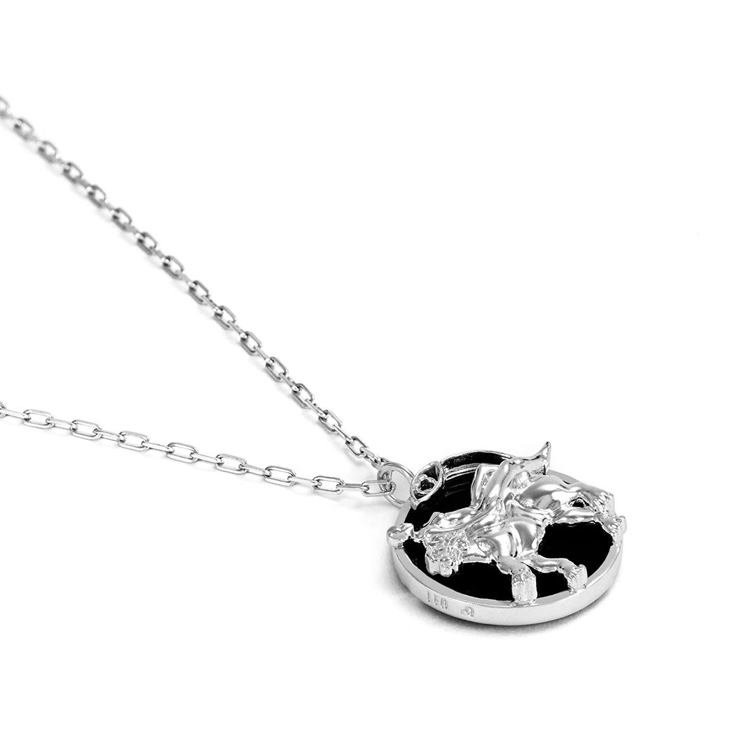 Paola Vilas zodiac necklace of Leo in sterling silver
