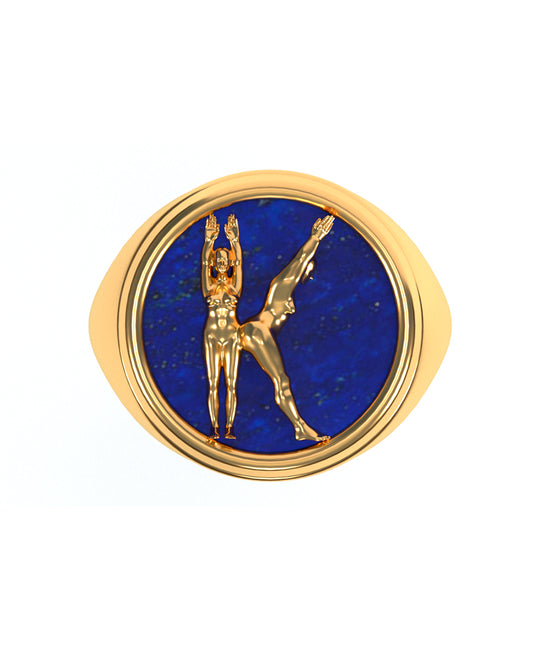 Alphabet Ring in 18k Gold