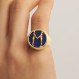 Alphabet Ring in 18k Gold