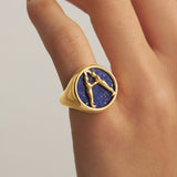 Alphabet Ring in 18k Gold