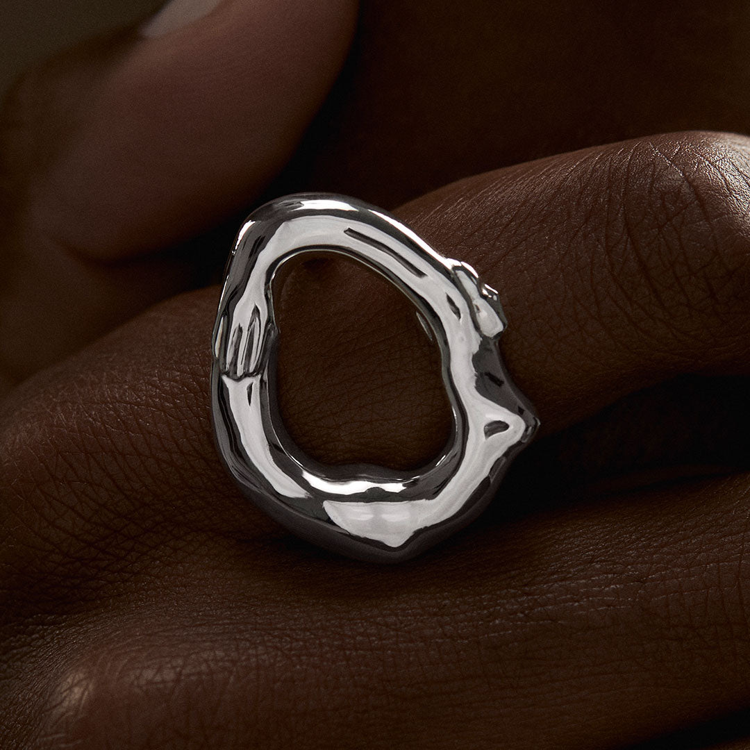 PAOLA-VILAS-RING-GOLD-PLATED-OVAL-WINDOWS-SILVER-STERLING