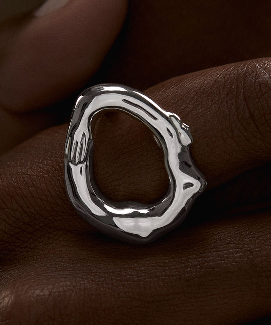 PAOLA-VILAS-RING-GOLD-PLATED-OVAL-WINDOWS-SILVER-STERLING