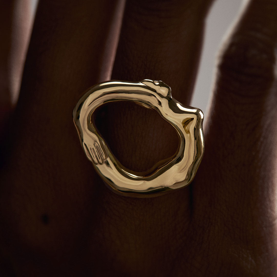 PAOLA-VILAS-RING-GOLD-PLATED-OVAL-WINDOWS-SILVER-STERLING