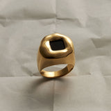Nami Black Agate Ring