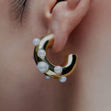 Cosmo White Pearl Hoop Earring