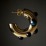 Cosmo Black Pearl Hoop Earring