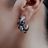 Cosmo Black Pearl Hoop Earring