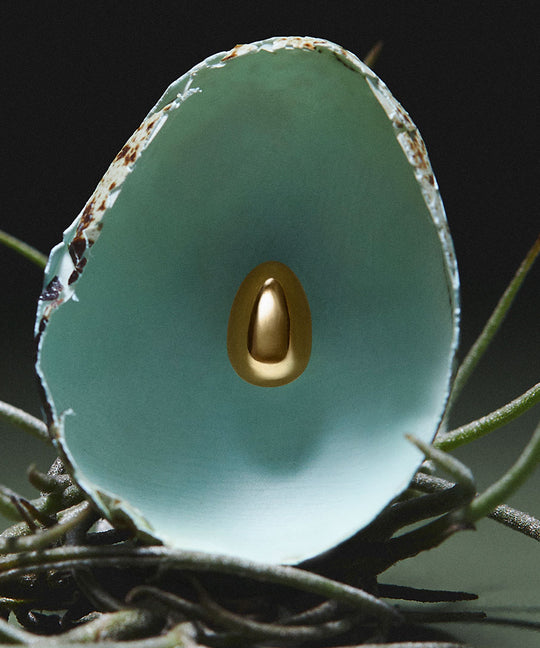 Egg piercing in 18k gold