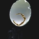 Female body ring in sterling silver with 18k gold plating