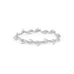 Paola Vilas bracelet in sterling silver featuring hand shapes in a chain adorned with emerald