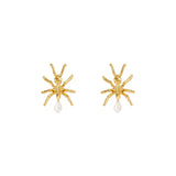Paola Vilas ant earrings in sterling silver with 18k gold plating and pearls