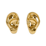 Paola Vilas sculpted ear earring in sterling silver with 18k gold plating