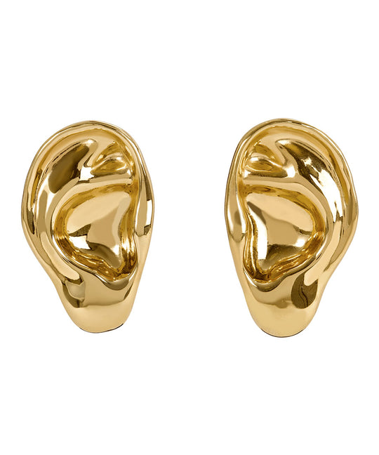 Paola Vilas sculpted ear earring in sterling silver with 18k gold plating