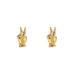Paola Vilas earrings of hand in peace sign in 18k gold and diamonds