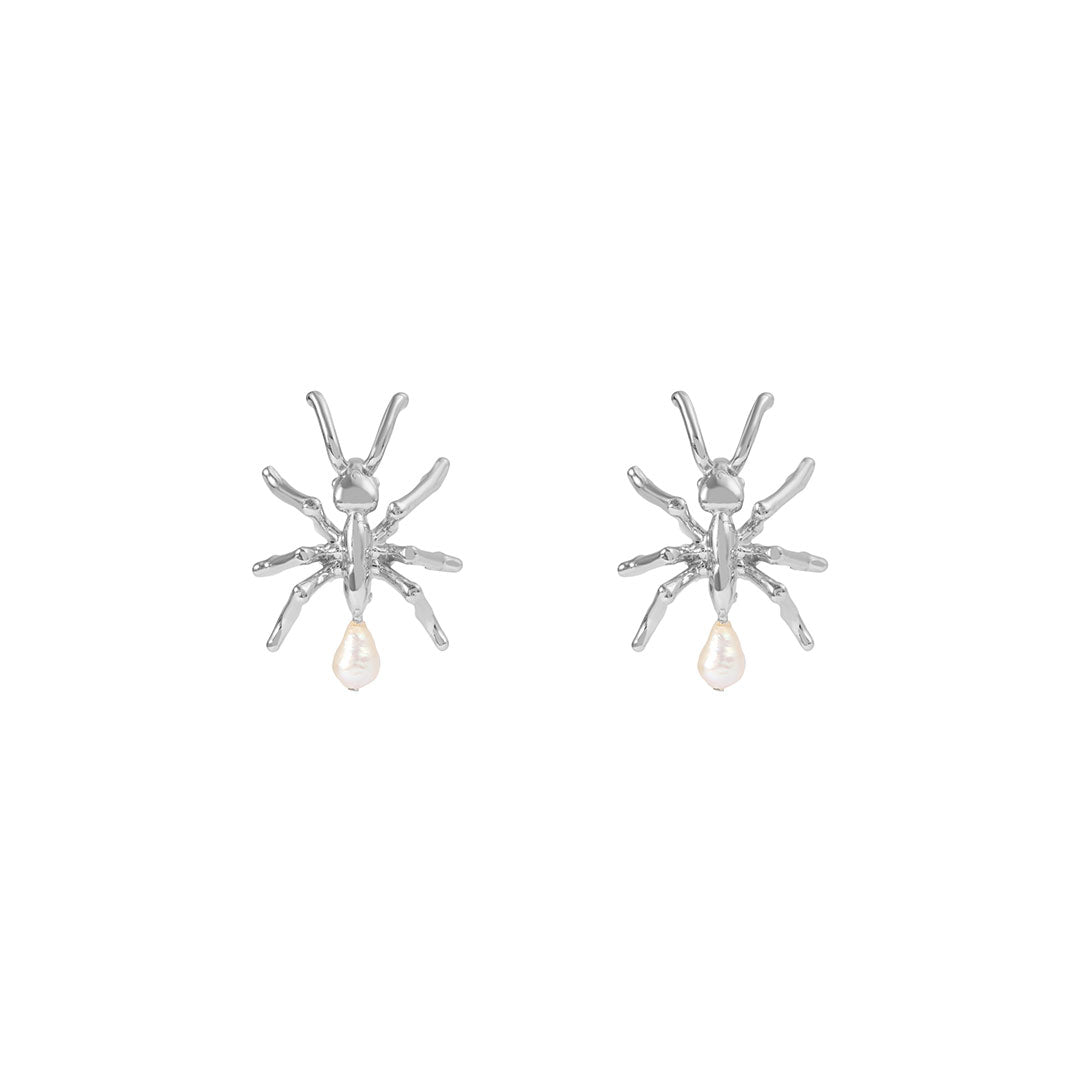 Paola Vilas ant earrings in sterling silver with pearls