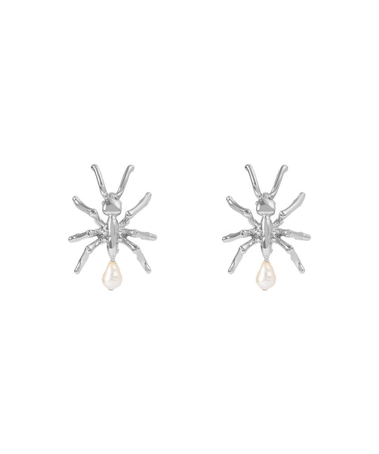 Paola Vilas ant earrings in sterling silver with pearls