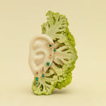 Paola Vilas earrings in 18k gold adorned with emeralds and diamonds