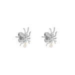 Ant earrings in sterling silver with pearls