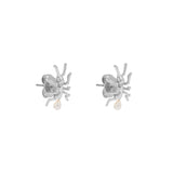 Ant earrings in sterling silver with pearls