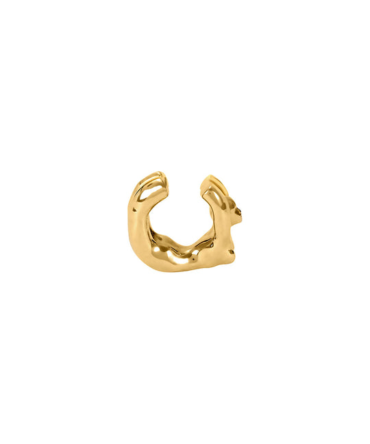 Paola Vilas earcuff in sterling silver with 18k gold plating featuring a female body