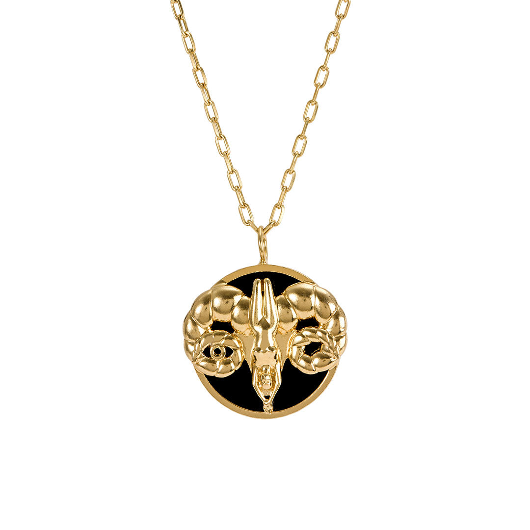Aries sign necklace in sterling silver with 18k gold plating