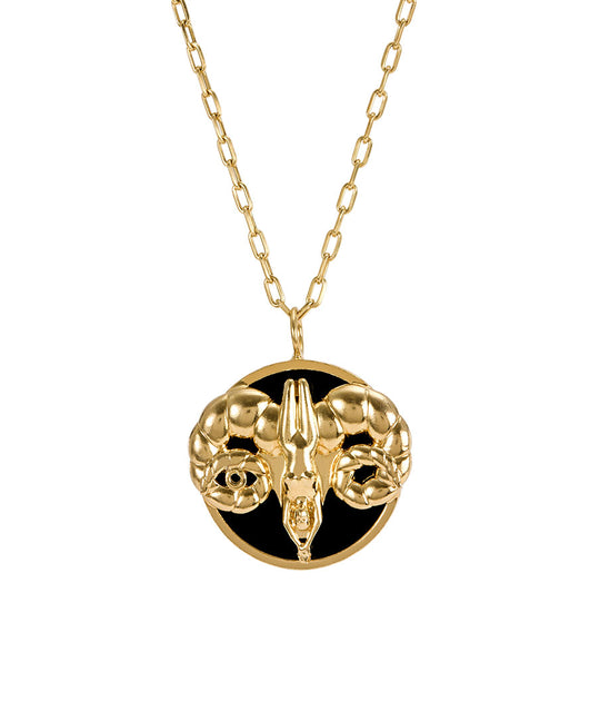 Aries sign necklace in sterling silver with 18k gold plating
