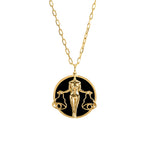 Libra sign necklace in sterling silver with 18k gold plating
