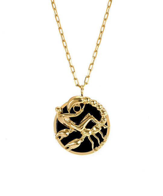 Scorpio sign necklace in sterling silver with 18k gold plating