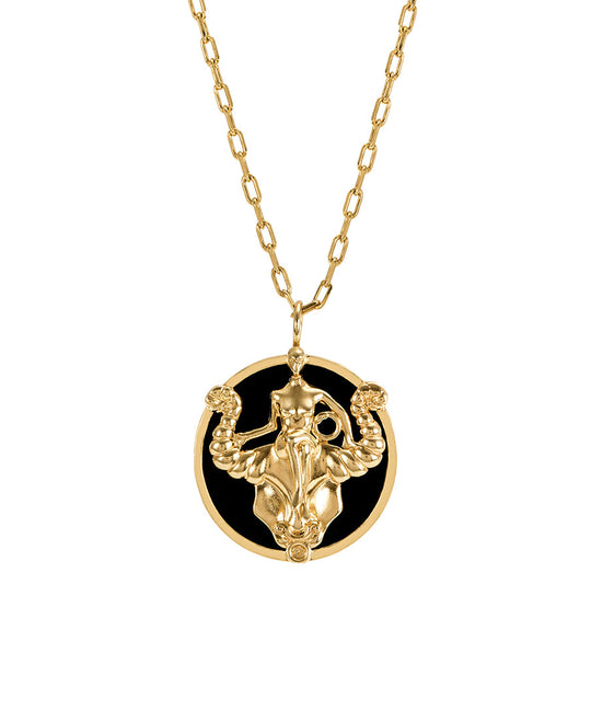 Taurus sign necklace in sterling silver with 18k gold plating