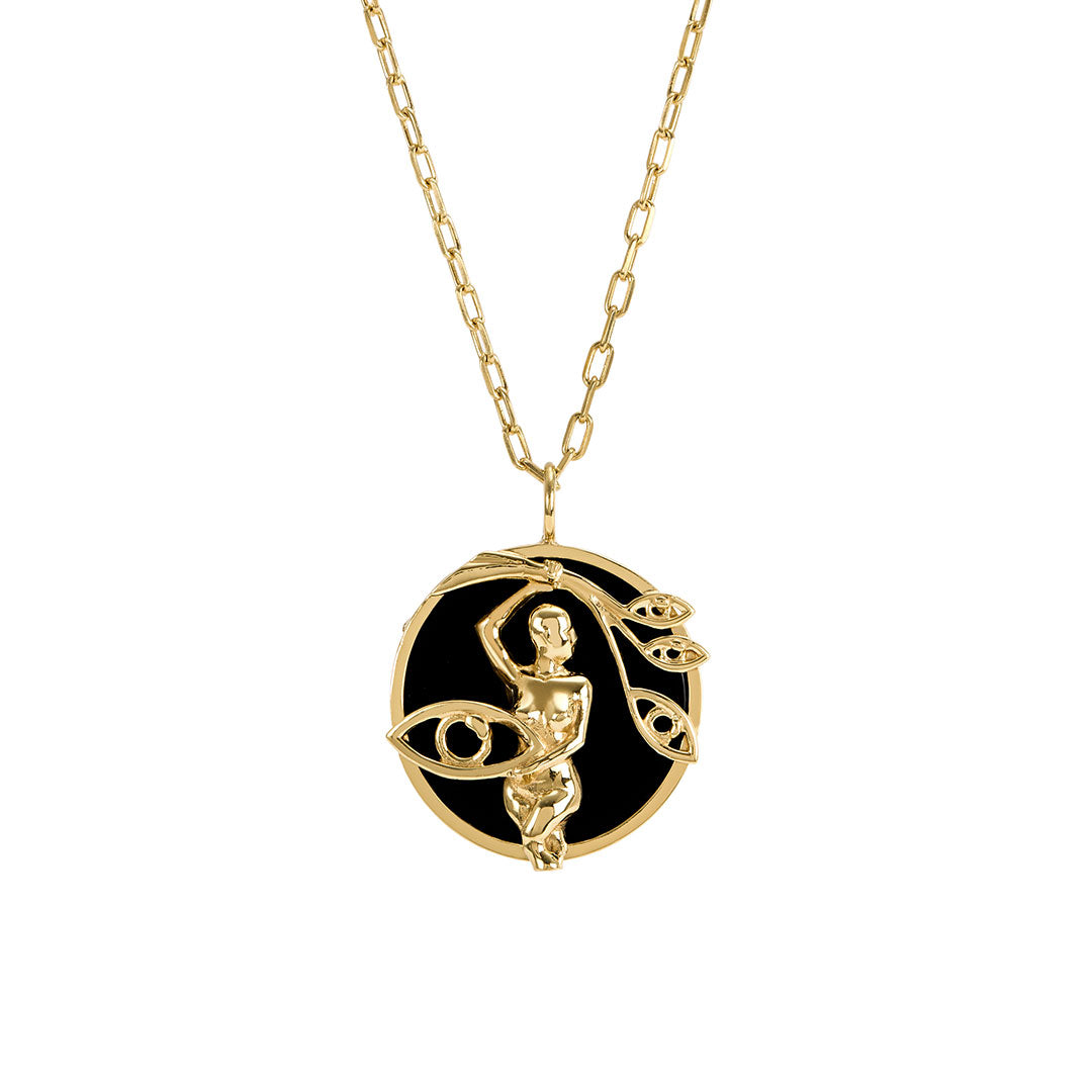 Virgo sign necklace in sterling silver with 18k gold plating