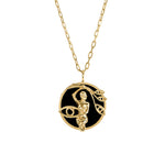 Virgo sign necklace in sterling silver with 18k gold plating