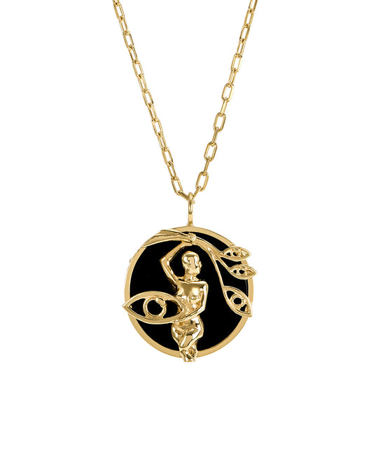 Virgo sign necklace in sterling silver with 18k gold plating