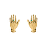 Paola Vilas earrings in sterling silver with 18k gold plating, hand design adorned with emeralds