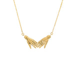 Paola Vilas mini necklace in 18k gold of hands with diamond