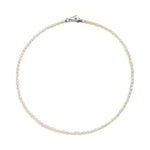 Paola Vilas necklace with pearls and hand-shaped clasp in sterling silver adorned with emerald
