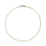 Paola Vilas necklace with pearls and hand-shaped clasp in sterling silver adorned with emerald