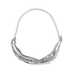Sculptural choker featuring a female body in sterling silver