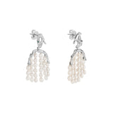 Paola Vilas earring with hand and body in sterling silver adorned with pearls