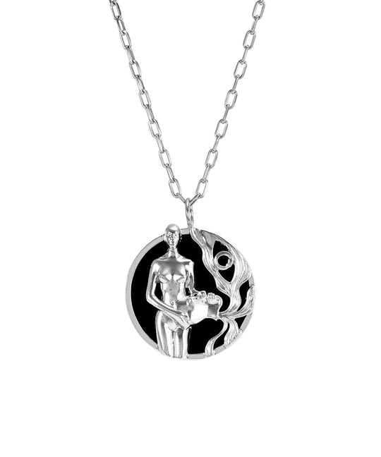 Aquarius sign necklace in sterling silver 