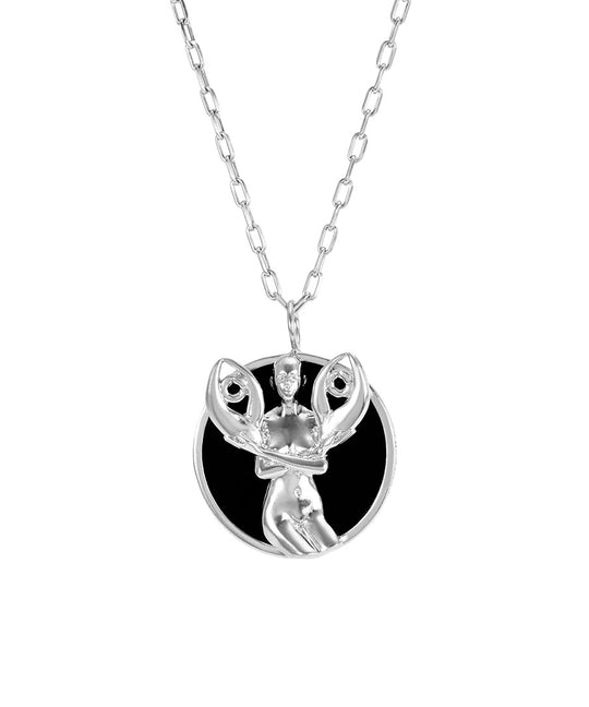 Cancer sign necklace in sterling silver