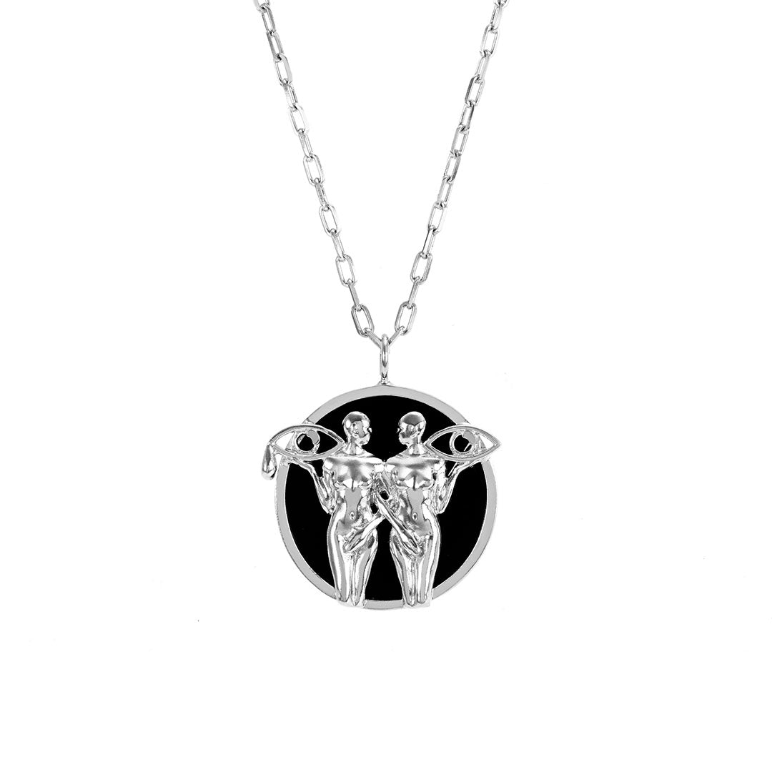 Gemini sign necklace in sterling silver