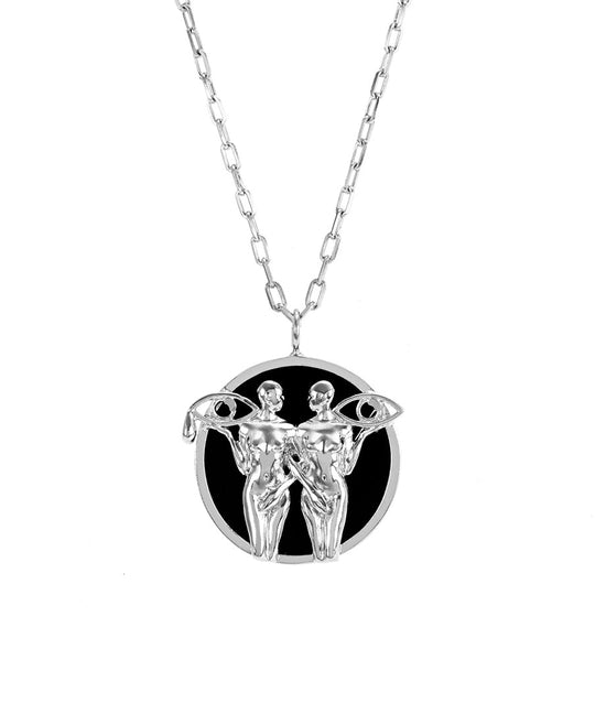 Gemini sign necklace in sterling silver